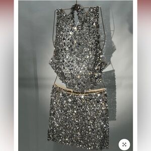 MEWMEWS XL 2 piece full rhinestone set.